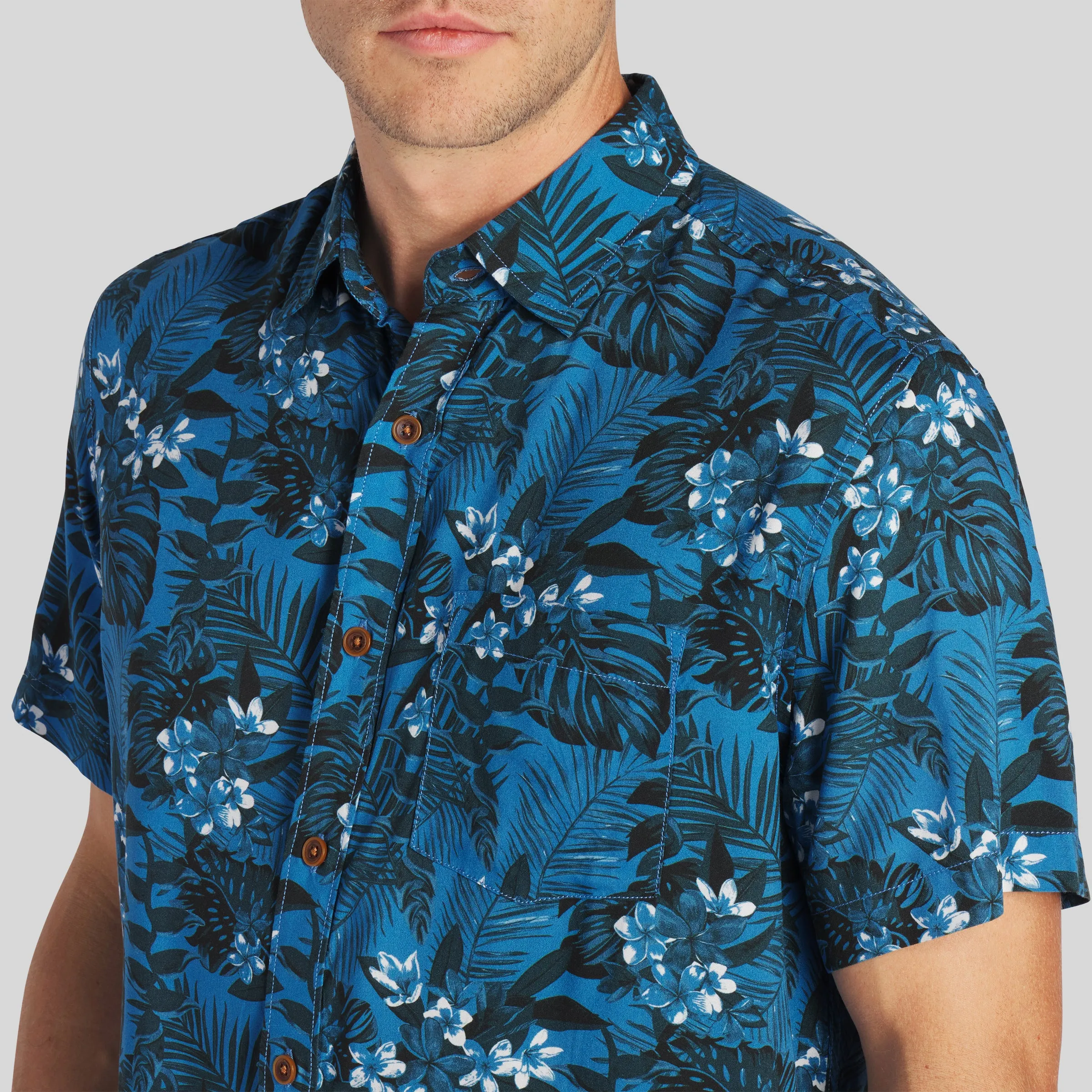 Vintage Hawaiian Shirt - Blue Floral