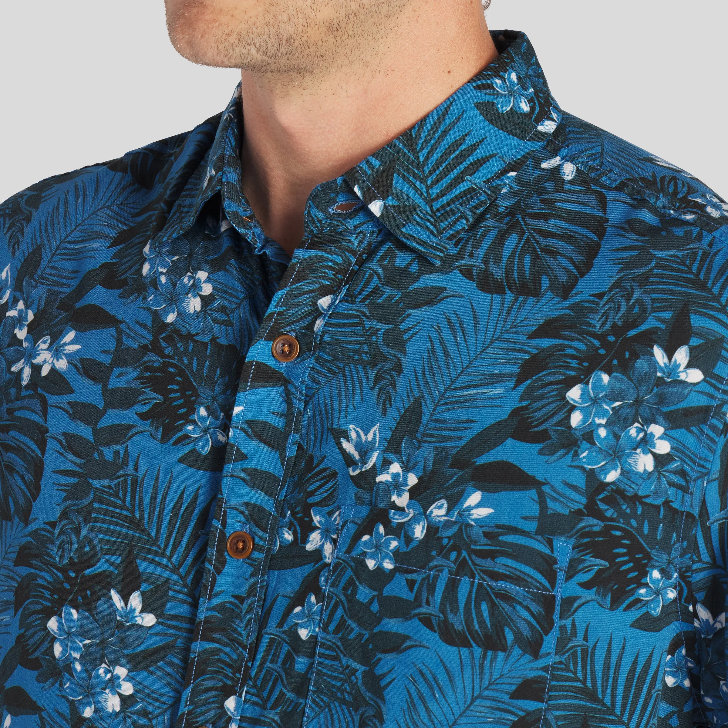 Vintage Hawaiian Shirt - Blue Floral