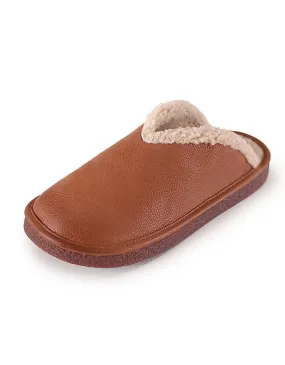 Winter Mules Plush Retro Leather Slippers