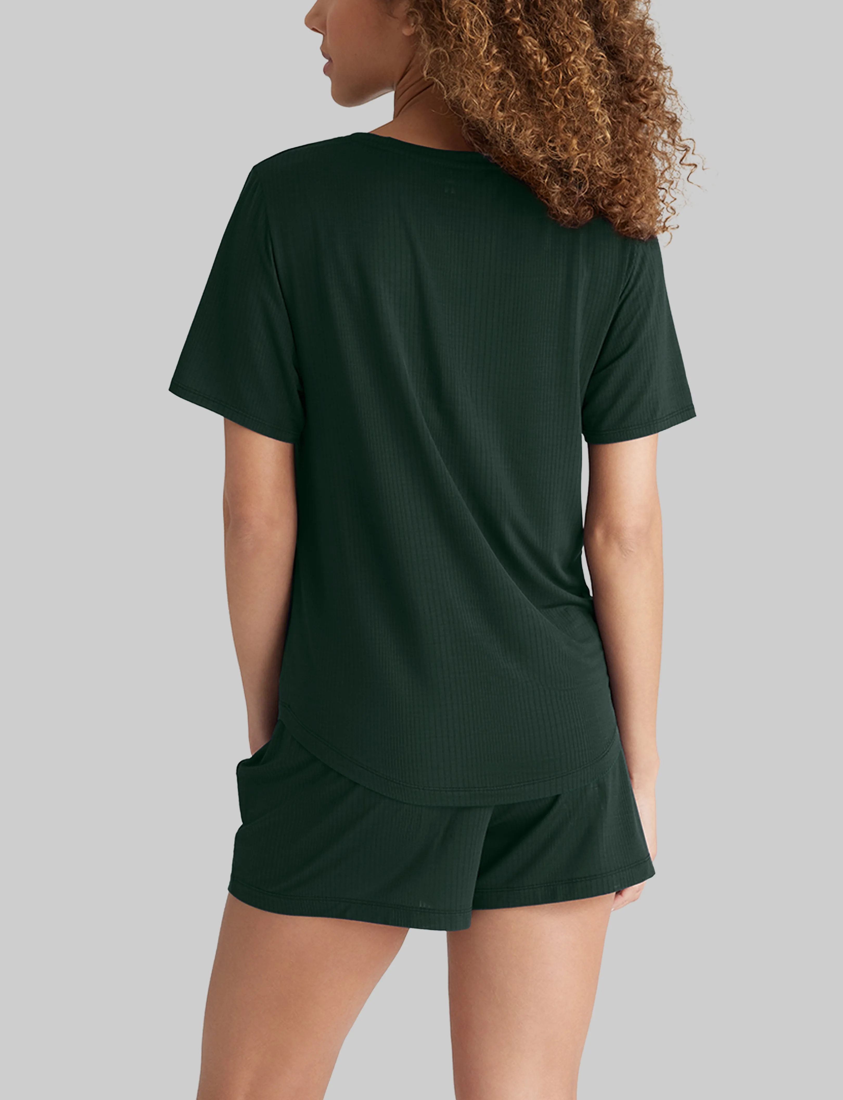 Women's Second Skin Luxe Rib Sleep Tee & Short Set