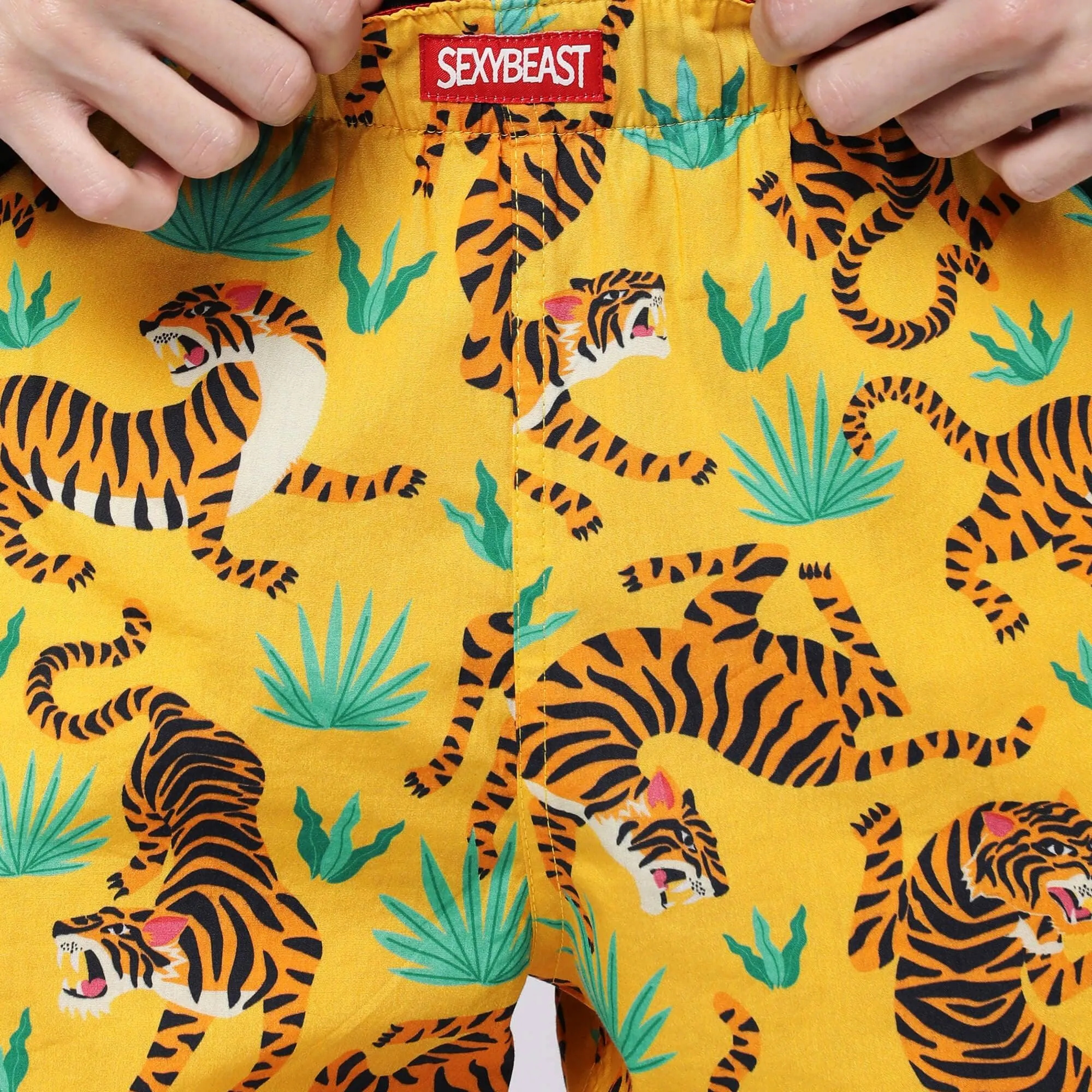 Yellow Tigers Boxer Shorts For Men