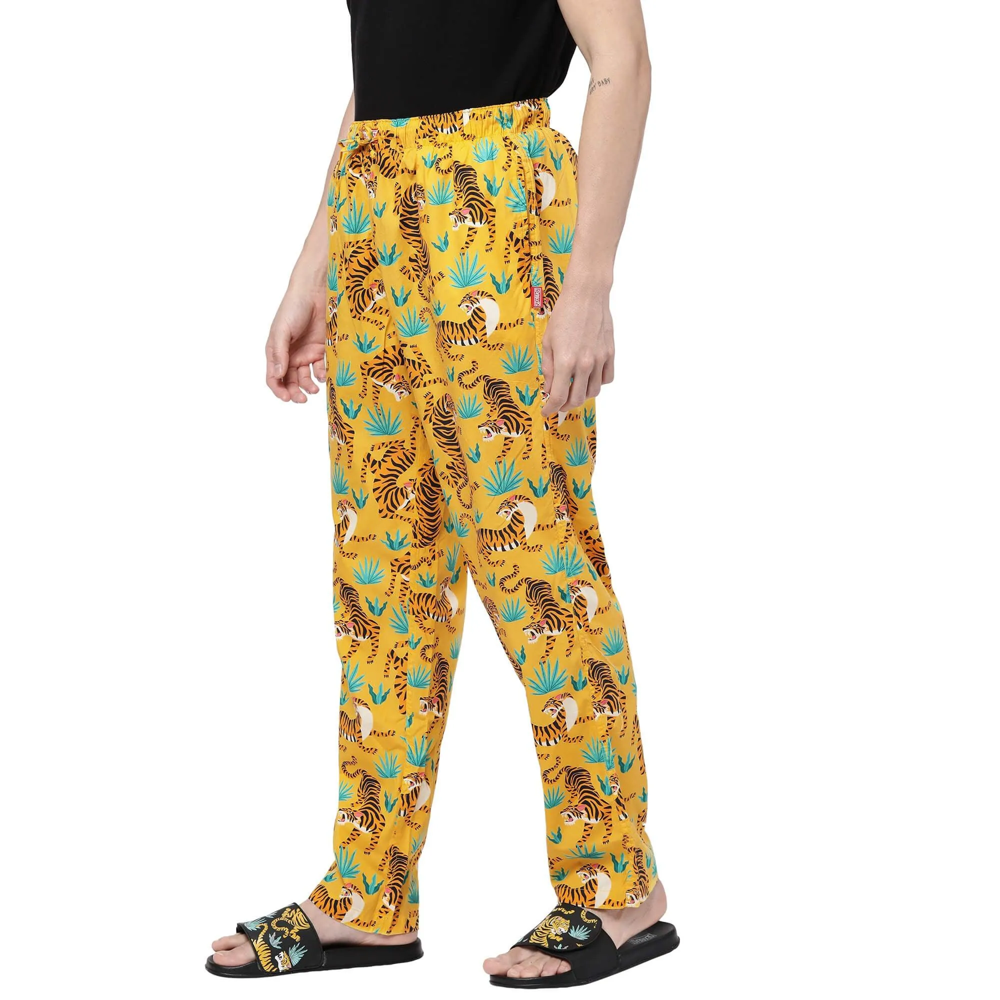 Yellow Tigers Pyjamas For Men