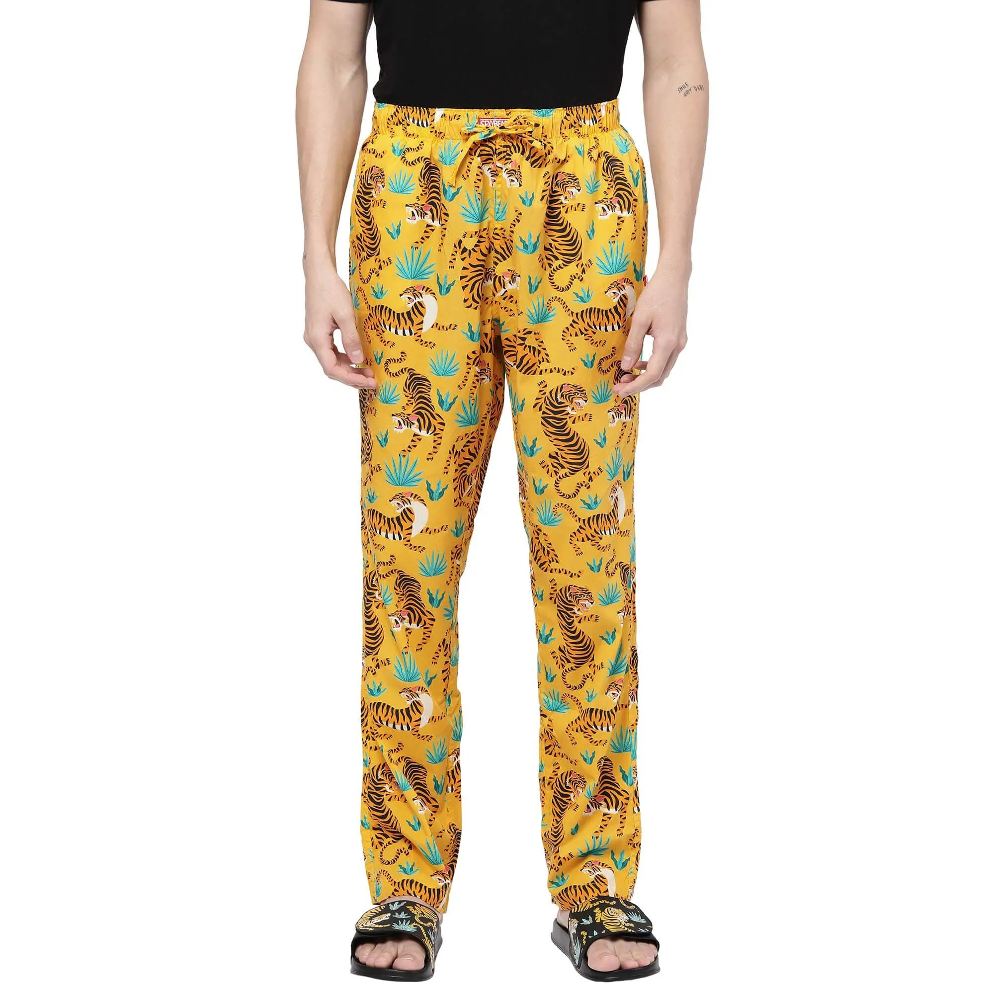 Yellow Tigers Pyjamas For Men